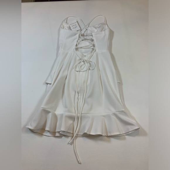 NWT Blue Blush white ruffled mini dress lined small (bin J) - Picture 12 of 16